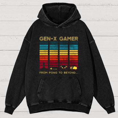 Gen-X Gamer Vintage Distressed Hoodie