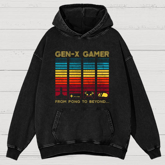 Gen-X Gamer Vintage Distressed Hoodie