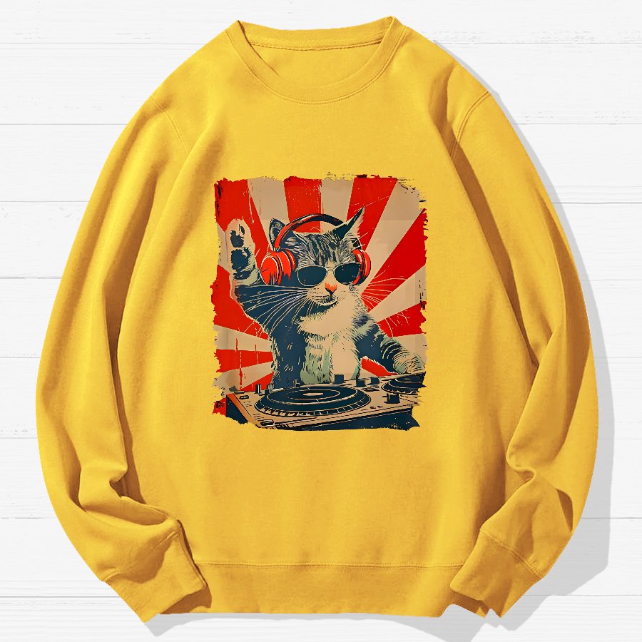 Rock Cat Geek Cotton Sweatshirt
