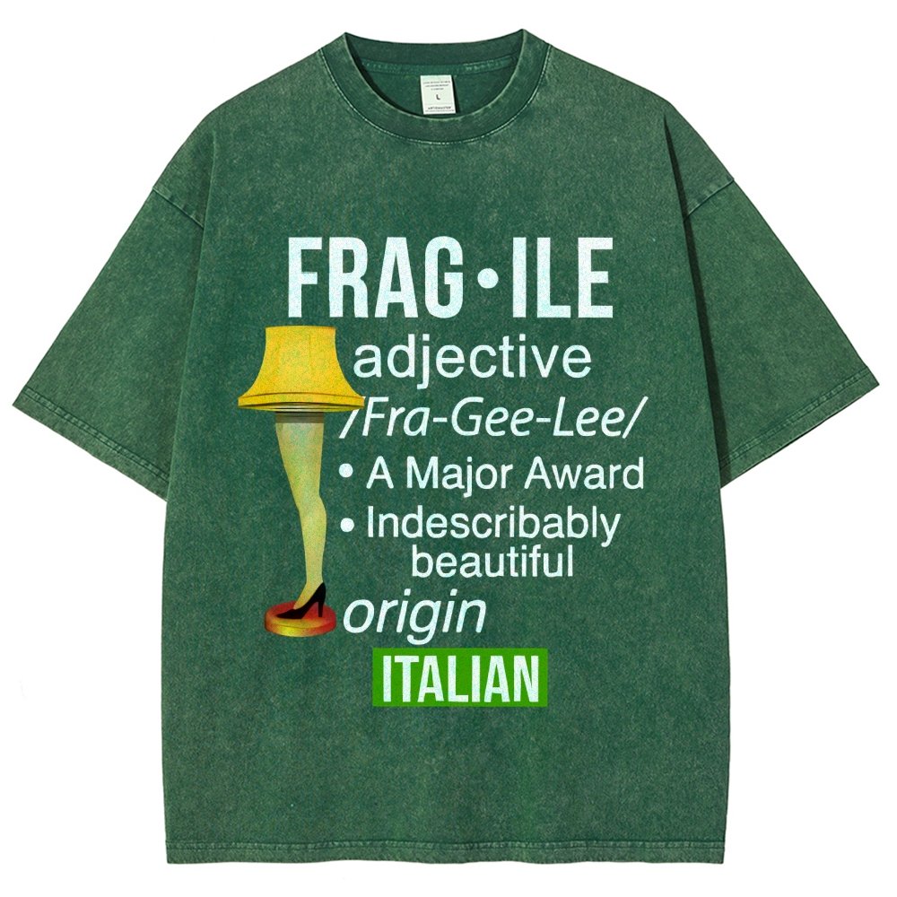 Funny Christmas Fragile Major Award Leg Lamp Vintage Distressed T-shirt