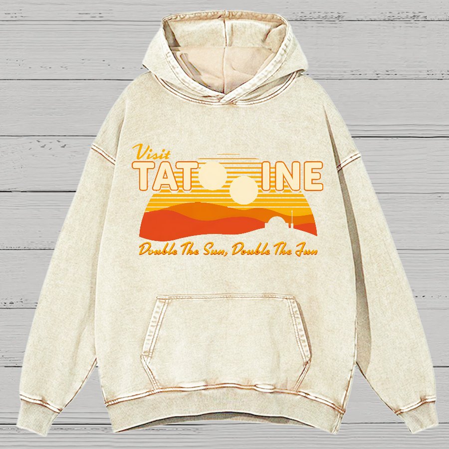 Double The Sun, Double The Fun Vintage Distressed Hoodie