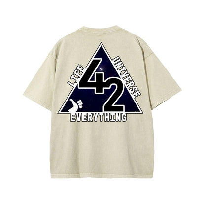 The Answer To The Ultimate Question Of Life The Universe And Everything Is 42. Washed T-shirt