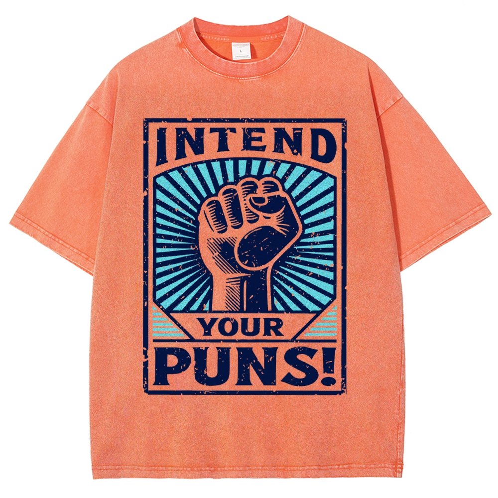 Intend Your Puns Vintage Distressed T-shirt