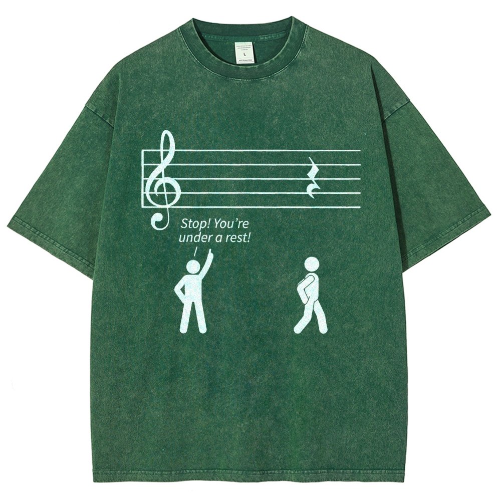 Stop Under A Rest Music Vintage Distressed T-shirt