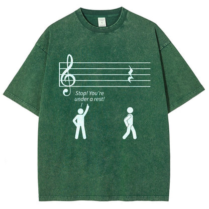 Stop Under A Rest Music Vintage Distressed T-shirt