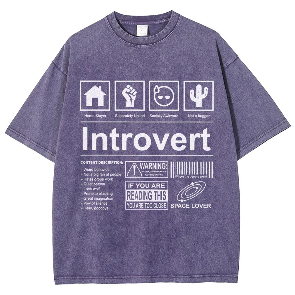 Introvert Label- Vintage Distressed T-shirt