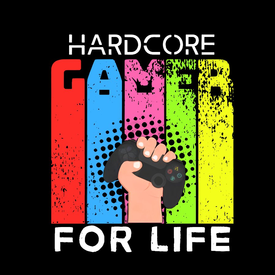 Hardcore Gamer for Life Geeky T-Shirt