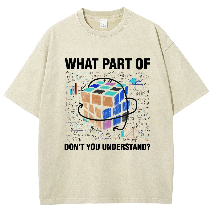 What Part Of Don't You Understand Funny Speed Cubing Math Vintage Distressed T-shirt