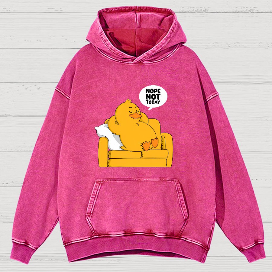 Nope Not Today Duck Vintage Distressed Hoodie