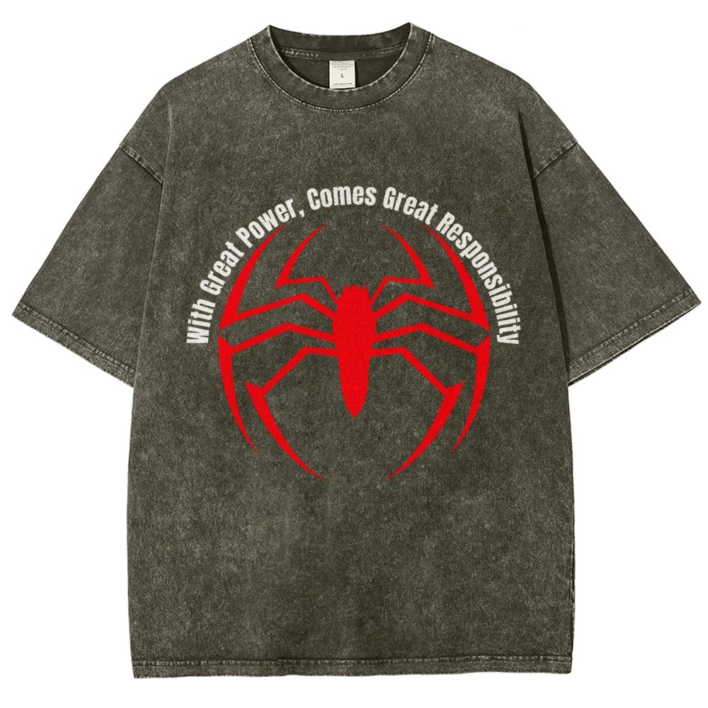 With Great Power Comes Great Responsibility Vintage Distressed T-shirt
