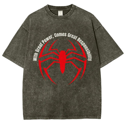 With Great Power Comes Great Responsibility Vintage Distressed T-shirt