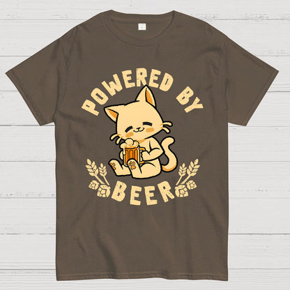 Powered By Beer Cat Geek T-Shirt
