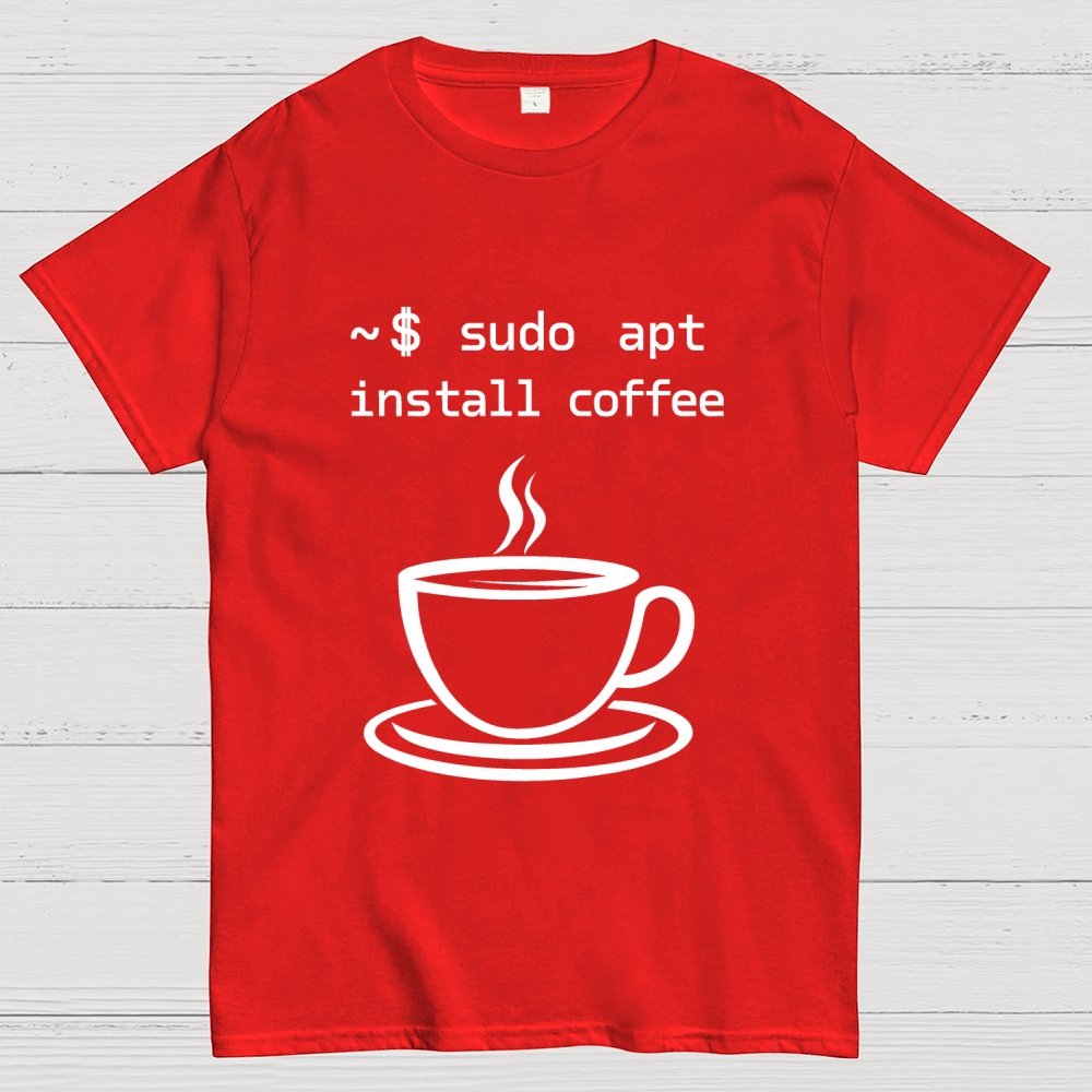 Sudo Apt-Get Install Coffee Geek T-Shirt