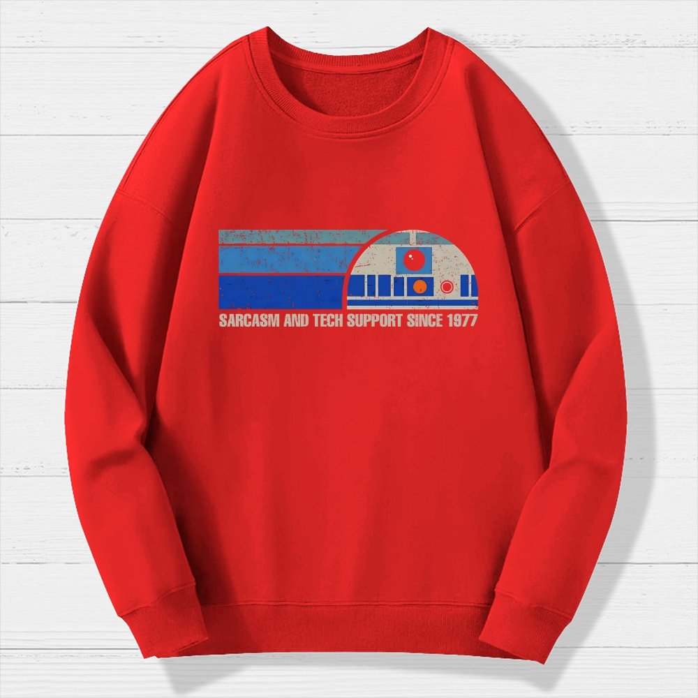 Providing Sarcasm and Tech Support Since 1977 Geek Cotton Sweatshirt