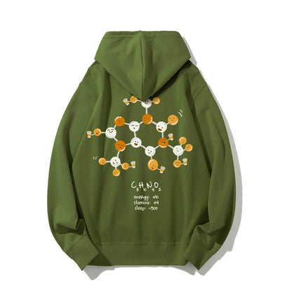 Caffeine Power Up Printed Back Unisex Cotton Hoodie