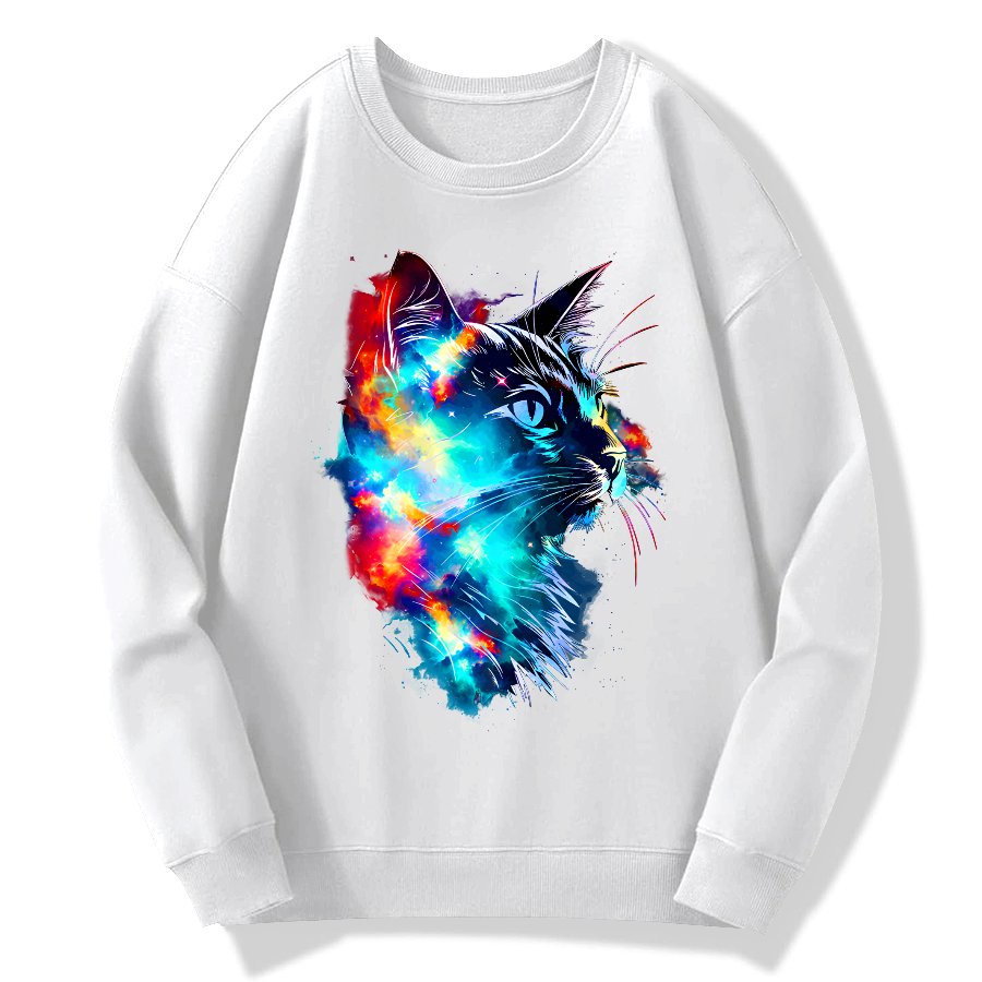 Cosmos cat Cotton Pullover Sweatshirt