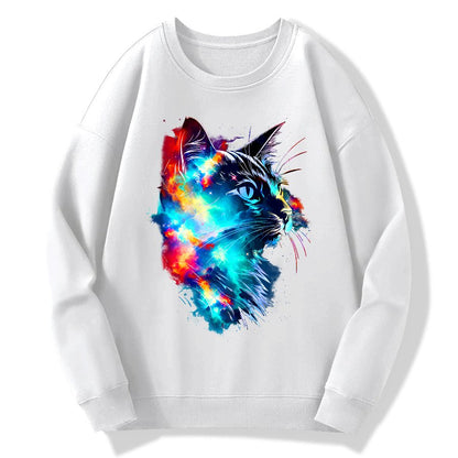 Cosmos cat Cotton Pullover Sweatshirt