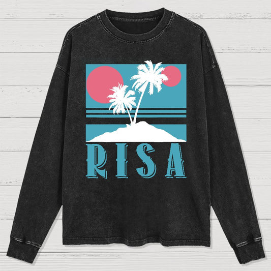 Planet Oasis Vacation Washed Long Sleeve Tee