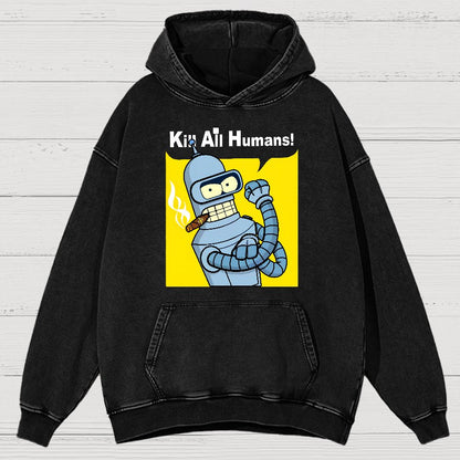 We Can Kill All Humans Vintage Distressed Hoodie