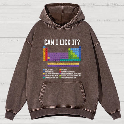 Can I Lick It Chemistry Teacher Science Day Vintage Distressed Hoodie