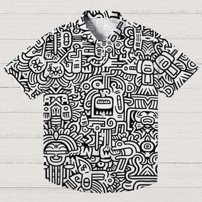 Retro Graffiti Art Print Geek Hawaiian Shirt