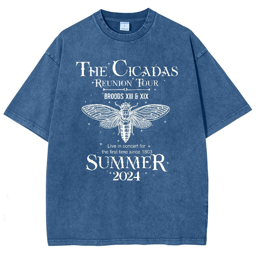 The Cicada Reunion U.S Tour 2024 Cicada Vintage Distressed T-shirt