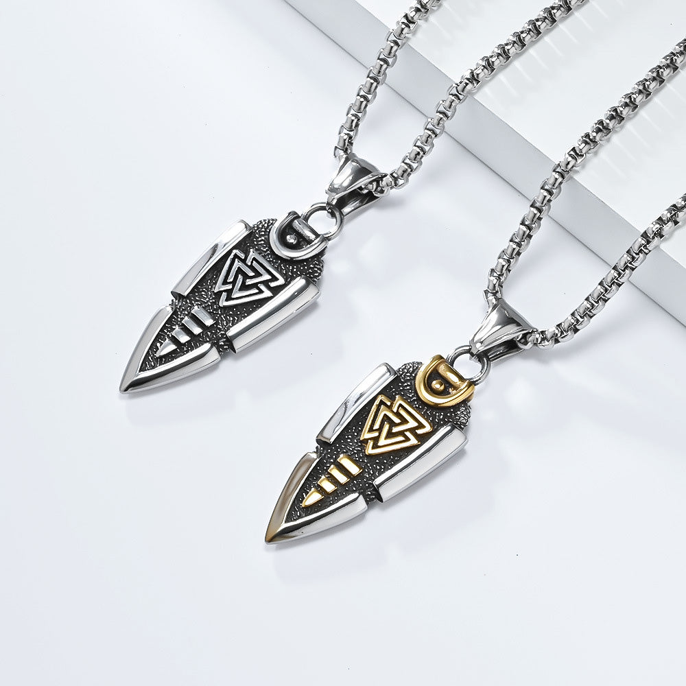 Odin's Spear Stainless Steel Necklace: Badge of the Brave's Journey