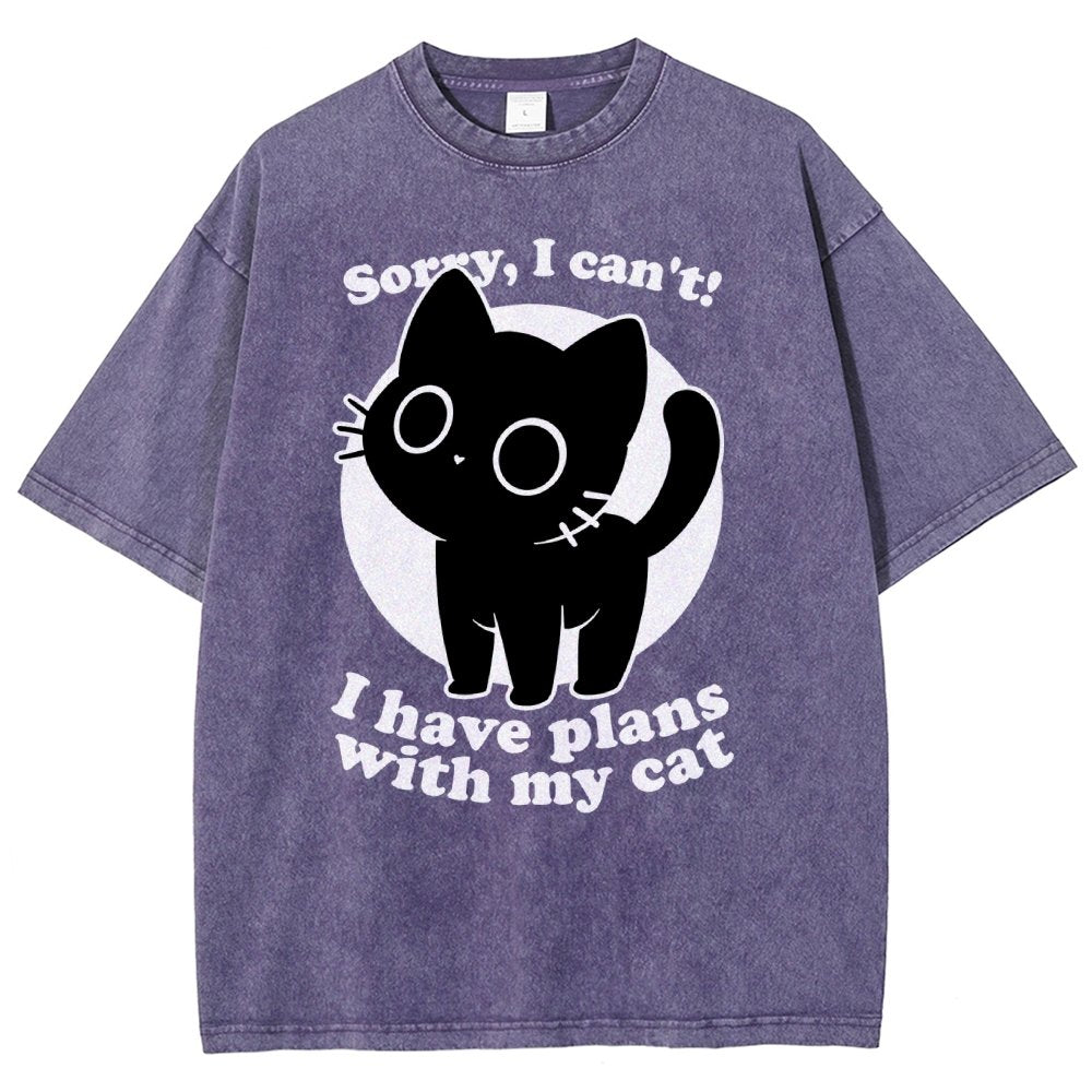 I Like Cats Not People - Cute Irony Pet Vintage Distressed T-shirt