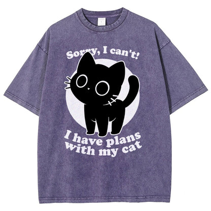 I Like Cats Not People - Cute Irony Pet Vintage Distressed T-shirt