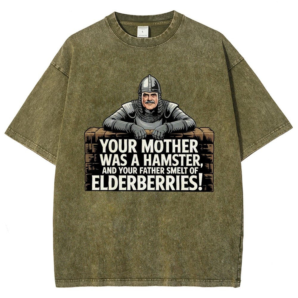 Your Mother Was A Hamster And Your Father Smelt Of Elderberries Vintage Distressed T-shirt