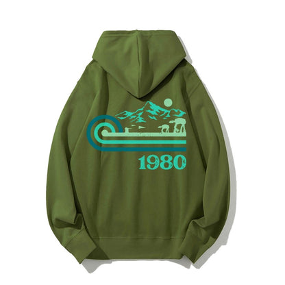 Retro Vintage Base Printed Back Unisex Cotton Hoodie