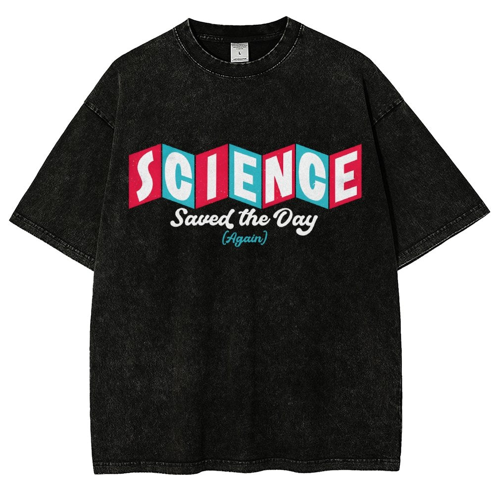 Science Saved the Day Vintage Distressed T-shirt