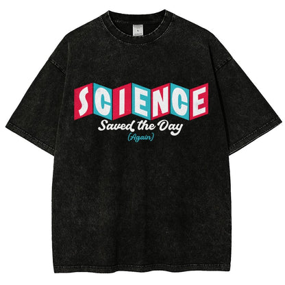 Science Saved the Day Vintage Distressed T-shirt