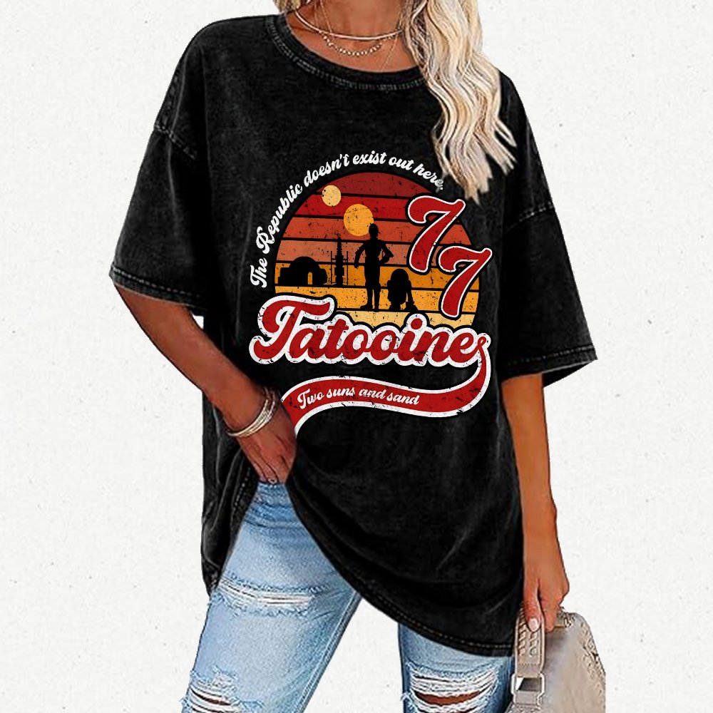 Vintage Two suns and sand Vintage Distressed T-shirt