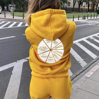 You May Ask Yourself Printed Back Cotton Hoodie