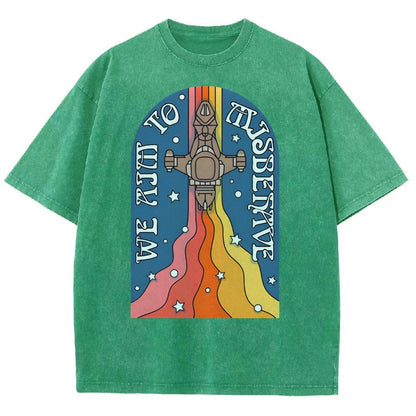 Psychedelic Aim to Misbehave Vintage Distressed T-shirt