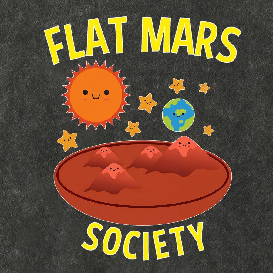 Flat Mars Society Nerdy Vintage Distressed T-shirt