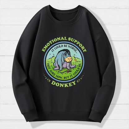 Emotional Support Donkey Geek Cotton Sweatshirt