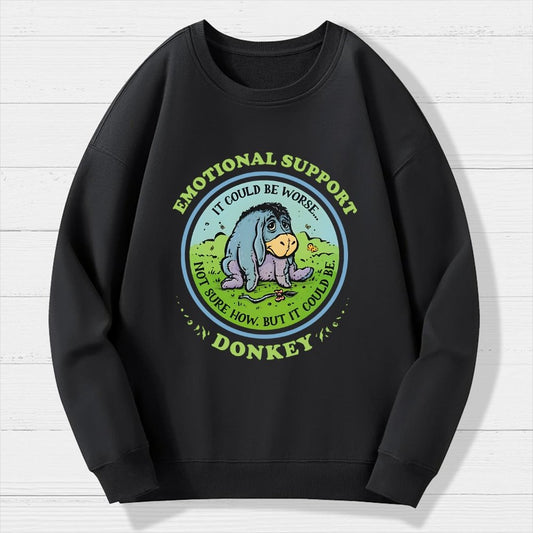 Emotional Support Donkey Geek Cotton Sweatshirt