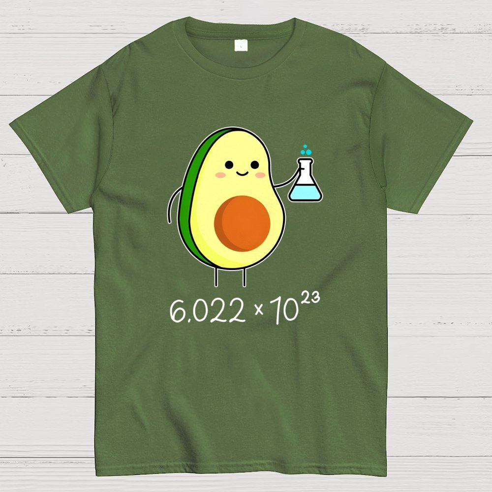 Avogadro's Number Pun. Cute Avocado Chemist Geek T-Shirt