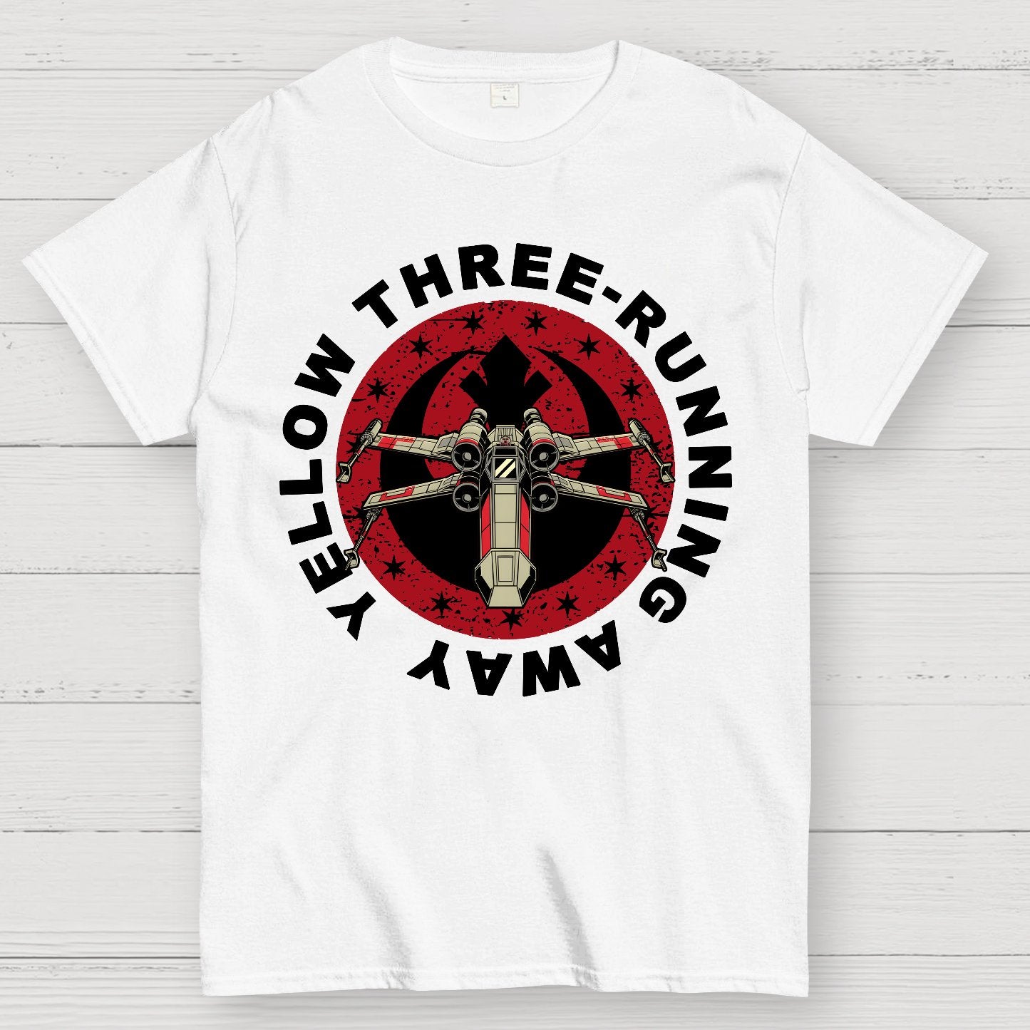 Yellow Three-Sprinting Away Geek T-Shirt