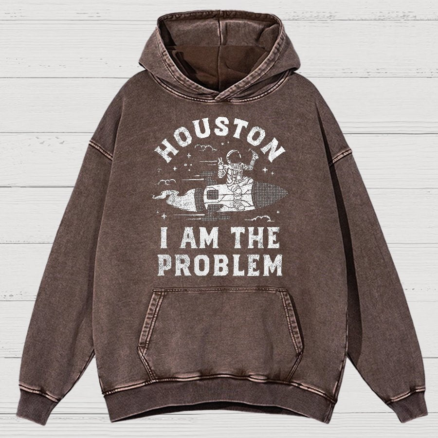 Houston, I Am The Problem, Planets Vintage Distressed Hoodie