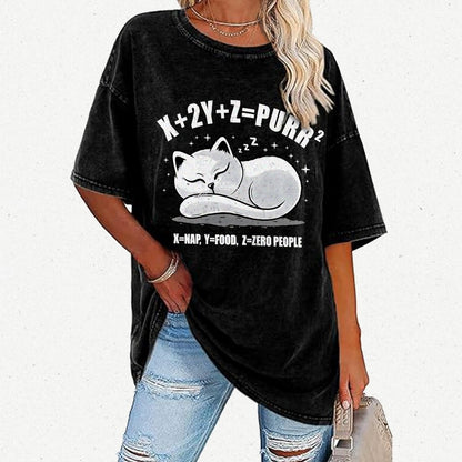 Purrfect Equation Vintage Distressed T-shirt