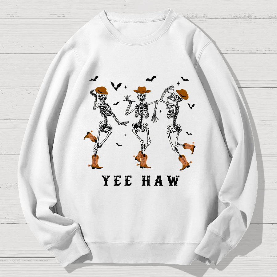 Dancing Skeleton Pumpkin Halloween Geek Cotton Sweatshirt