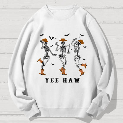 Dancing Skeleton Pumpkin Halloween Geek Cotton Sweatshirt