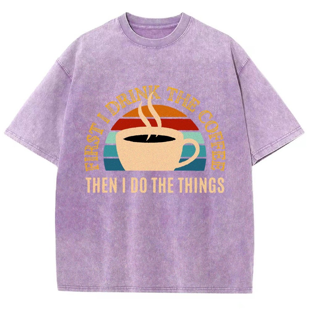 First the Coffee Vintage Distressed T-shirt