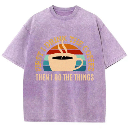 First the Coffee Vintage Distressed T-shirt