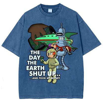 The day the earth shut up... Vintage Distressed T-shirt