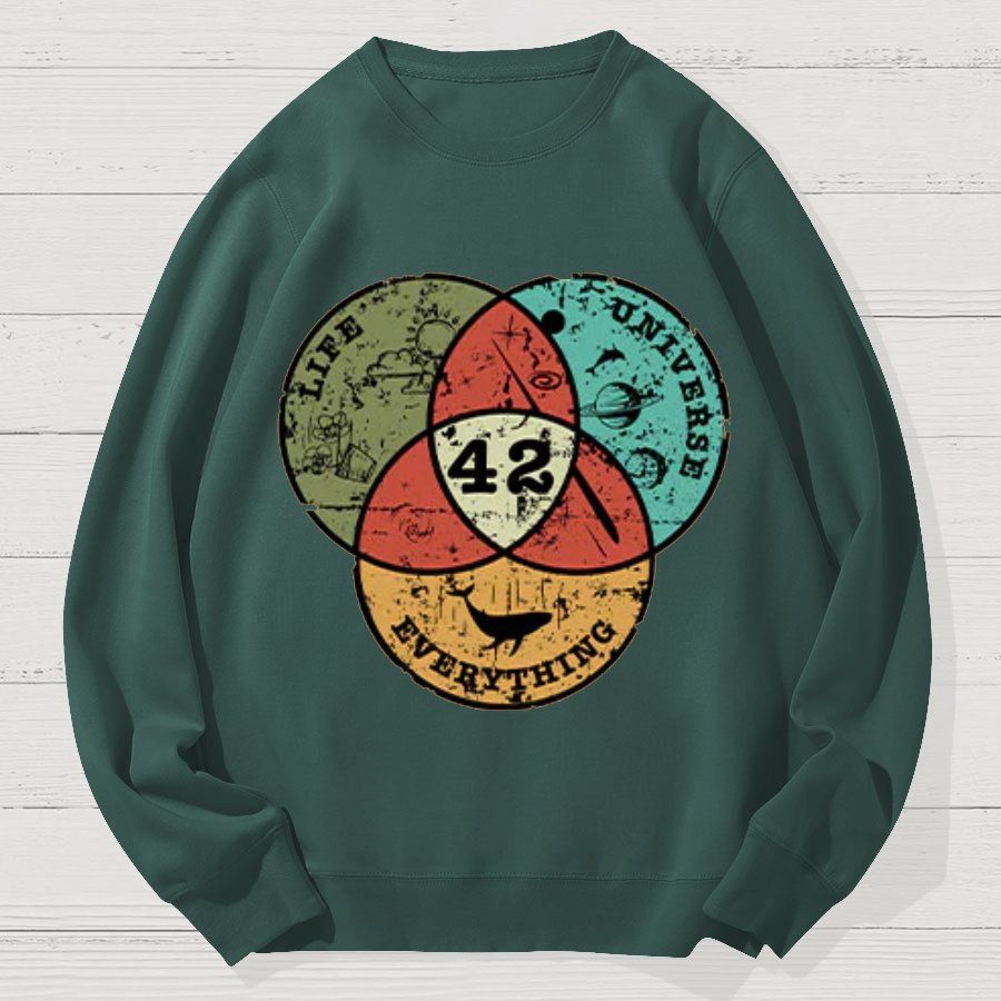 Life, the Universe & Everything Geek Cotton Sweatshirt