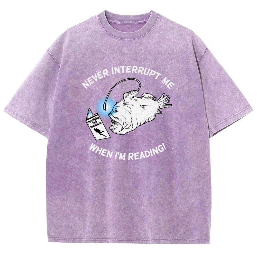 Angler Fish Reading Vintage Distressed T-shirt